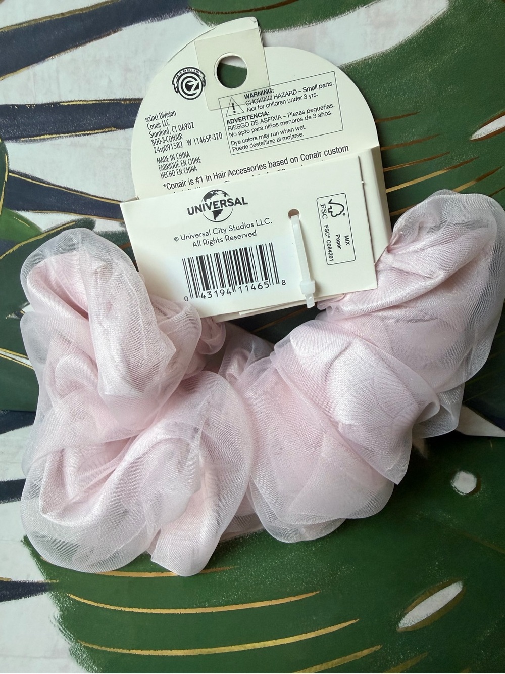 Scünci Wicked Glinda Pink Satin Tulle Ballerina Scrunchie NWT - Picture 5 of 6